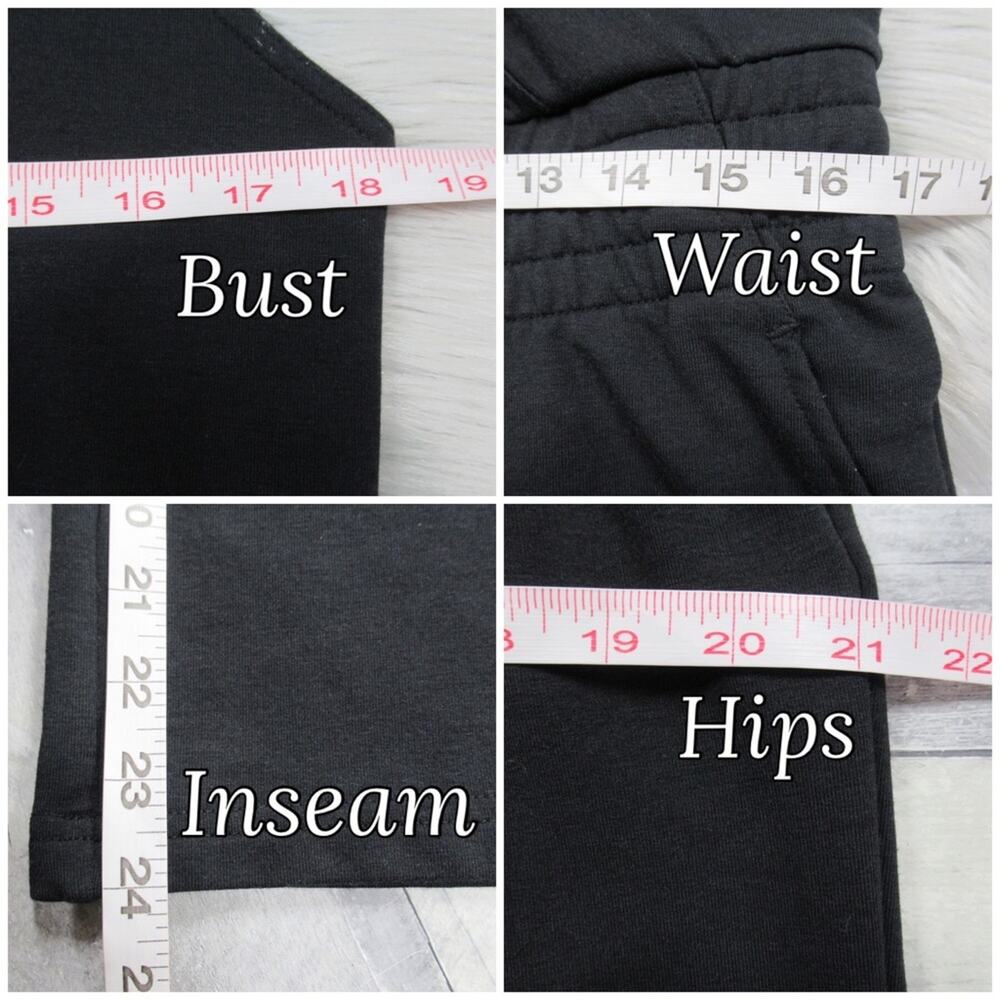 NIKE Yoga Cropped Wide Leg Jumpsuit in Black Dri-Fit French Terry - Size Large - Picture 8 of 12